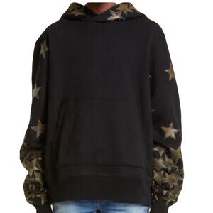 AMIRI leather star-patch hoodie
